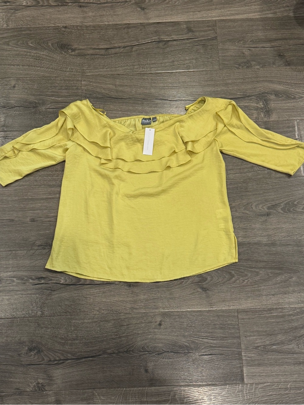 Soho Yellow Ruffled Off-Shoulder Blouse